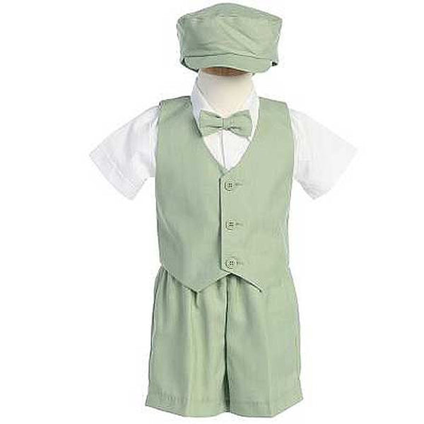 Lito Boys 4T Green Vest Short Formal Easter Ring Bearer Suit - SophiasStyle.com